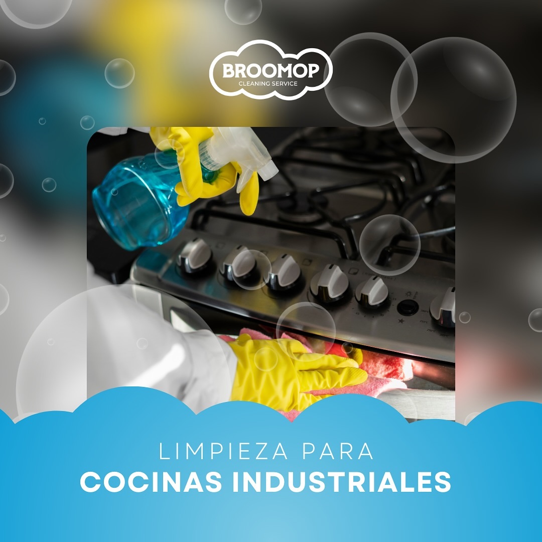 Afiche de Broomop para limpieza de cocinas industriales